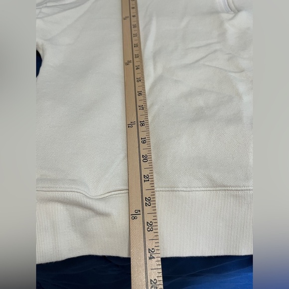 PINK Victoria Secret Cream White Sweater 1/4 zip Logo on Back XL - Picture 10 of 11